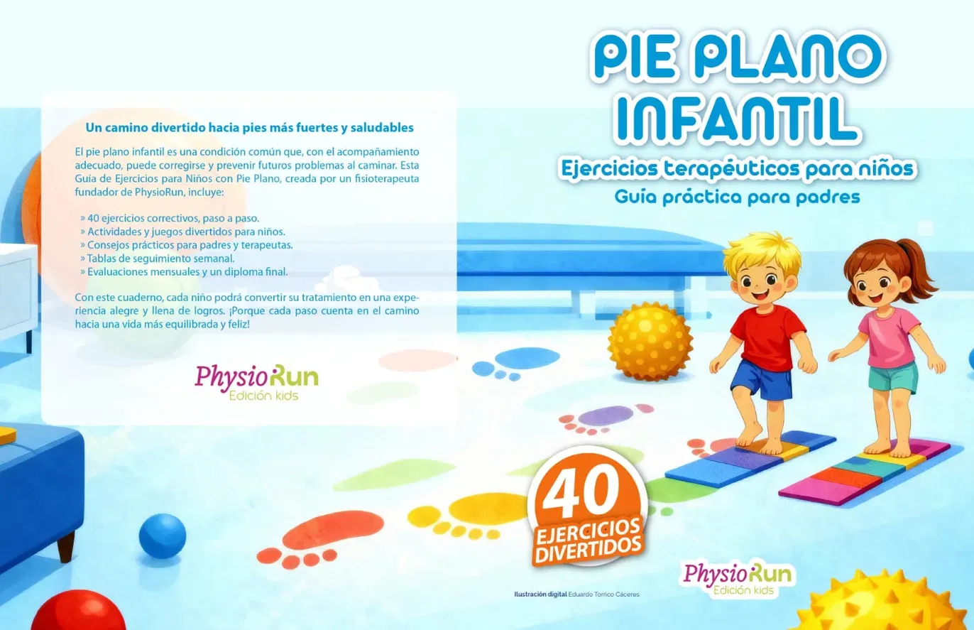 Portada: Guía de Ejercicios para Niños con Pie Plano, PhysioRun Kids